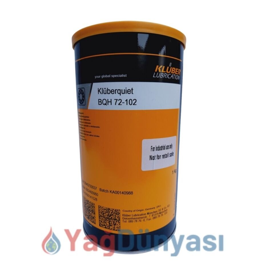 Klüber Klüberquiet BQH 72-102 – YÜKSEK SAFLIKTA RULMAN GRESİ