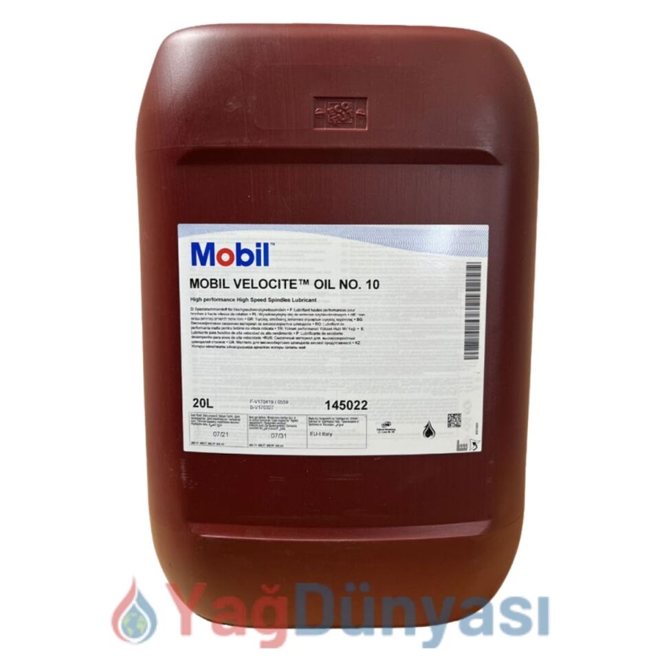 Mobil Velocite Oil No 10 YÜKSEK HIZLI MİL (SPINDLE) VE HASSAS RULMAN YAĞI