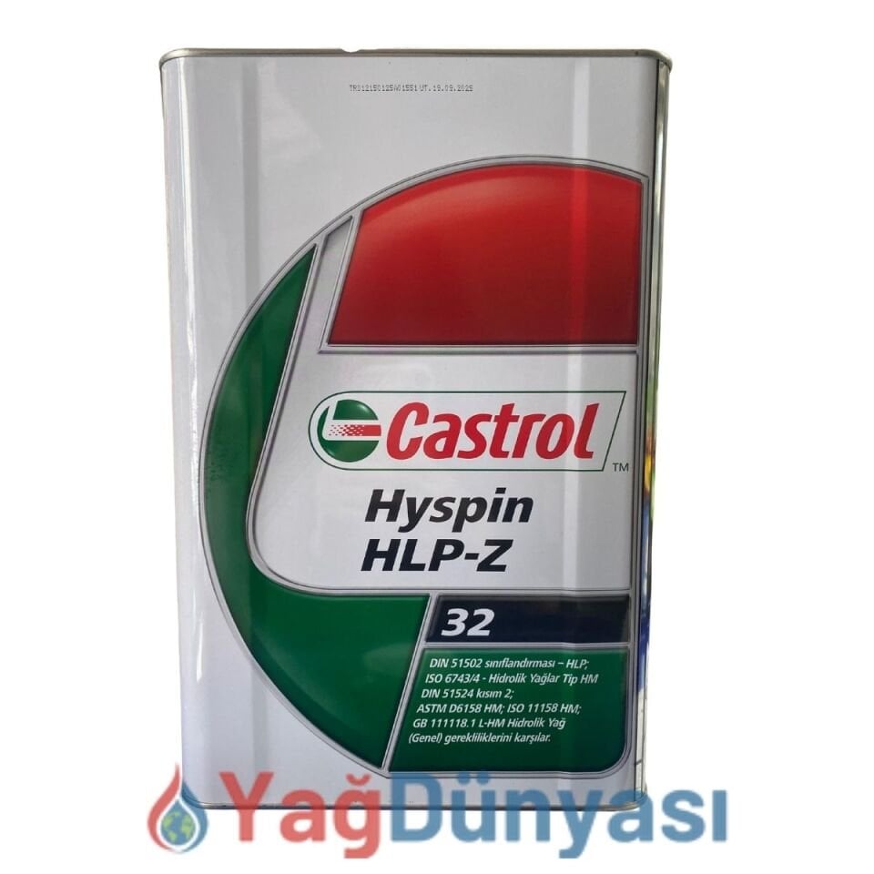 Castrol Hyspin HLP-Z 32 15 Litre Hidrolik Yağı