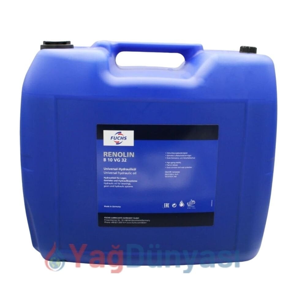 Fuchs Renolin B 10 VG 32 - 16 kg Hidrolik Yağı