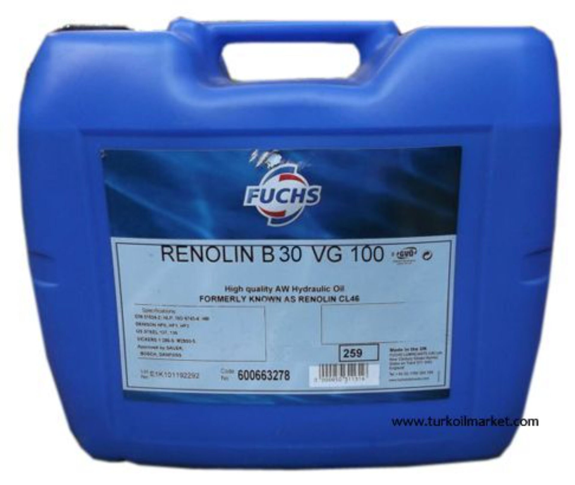 Fuchs Renolin B 30 VG 100 - 16 kg Hidrolik Yağı