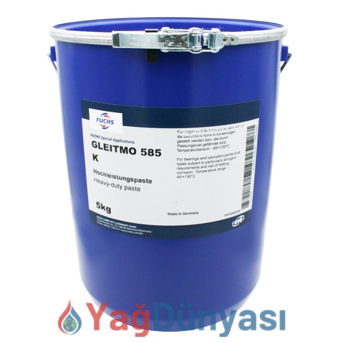 Fuchs Gleitmo 585 – Yüksek Performanslı Katı Yağlayıcı İçeren Özel Montaj Gresi