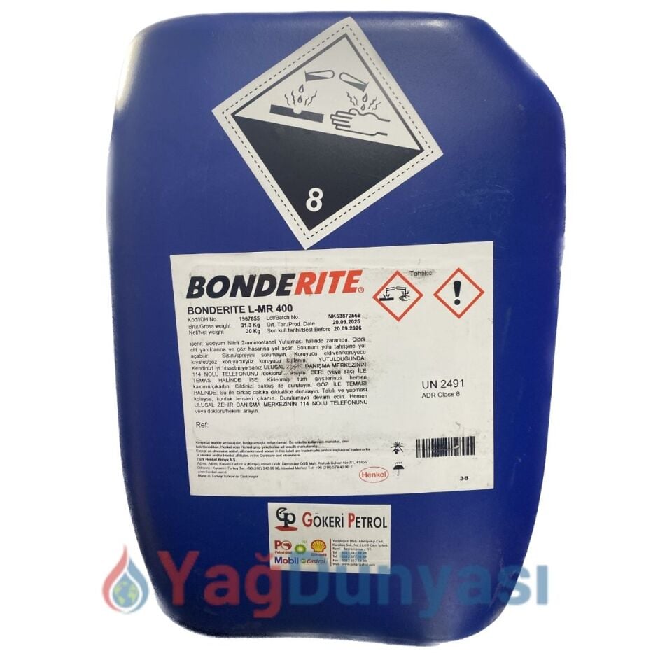 HENKEL BONDERITE L-MR 400 TAM SENTETİK TAŞLAMA SIVISI -30 Kg