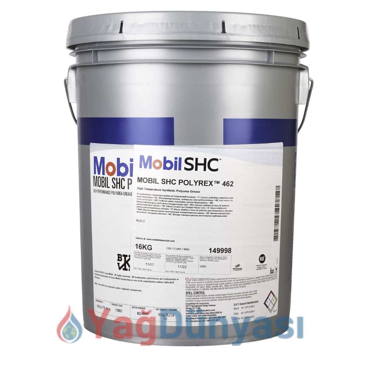 Mobil SHC Polyrex 462 16 Kg Yüksek Sıcaklık Sentetik Poliüre Gres