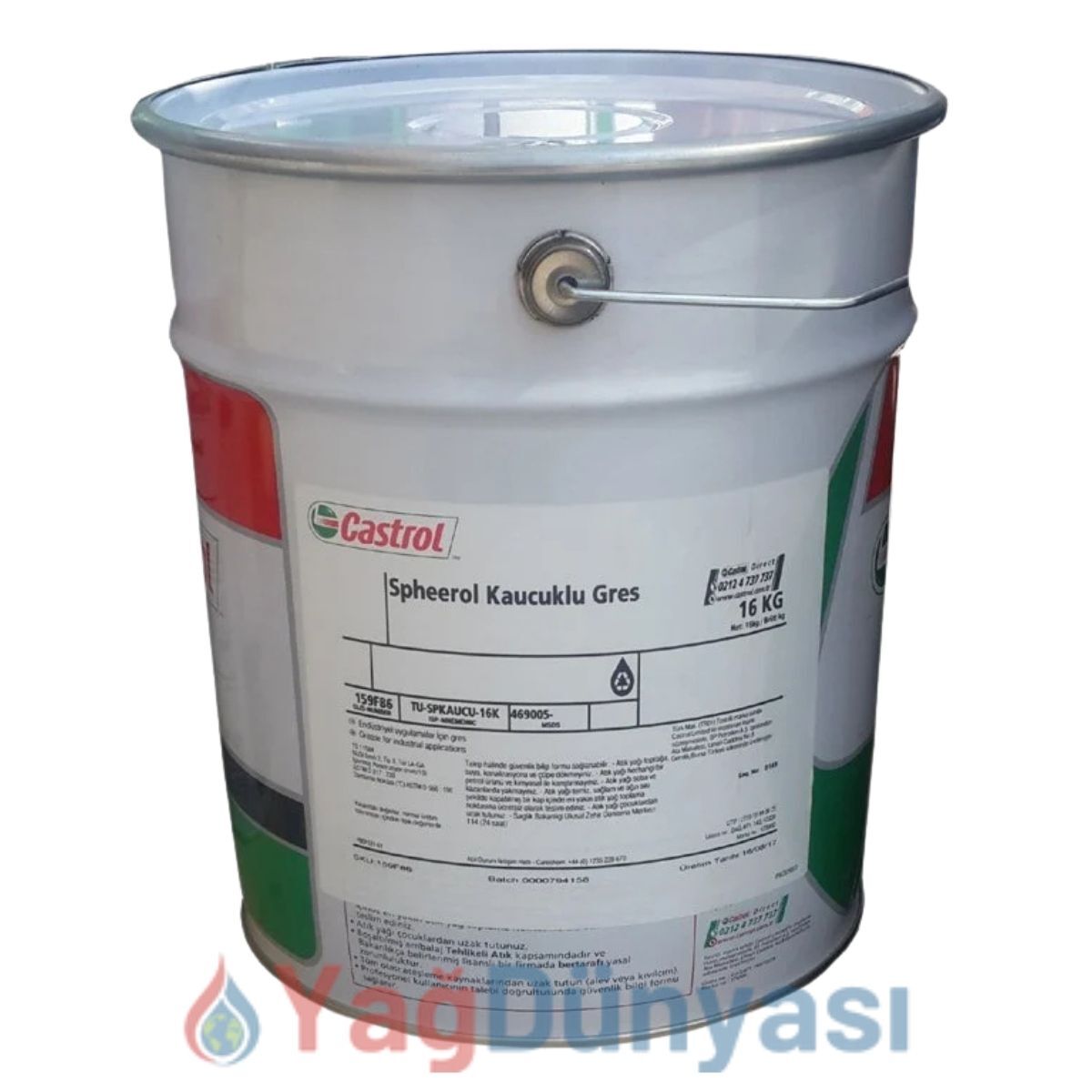 CASTROL SPHEEROL KAUÇUKLU GRES – 16 KG GRES YAĞI (NLGI 3 KALSİYUM BAZLI)