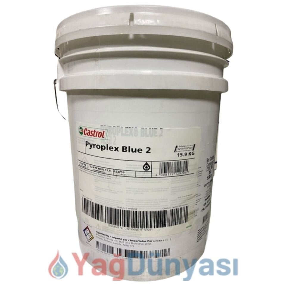 CASTROL PYROPLEX BLUE NLGI 2 – 15,9 KG YÜKSEK SICAKLIK GRES YAĞI (LİTYUM KOMPLEKS EP GRES)
